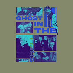 Свитшот хлопковый мужской Призрак в доспехах экшен, цвет: авокадо — фото 2