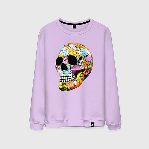 Мужской свитшот Art cool skull / Лаванда – фото 1