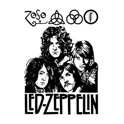 Свитшот хлопковый мужской Led Zeppelin Black, цвет: белый — фото 2