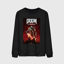Свитшот хлопковый мужской Doom eternal - slayer, цвет: черный