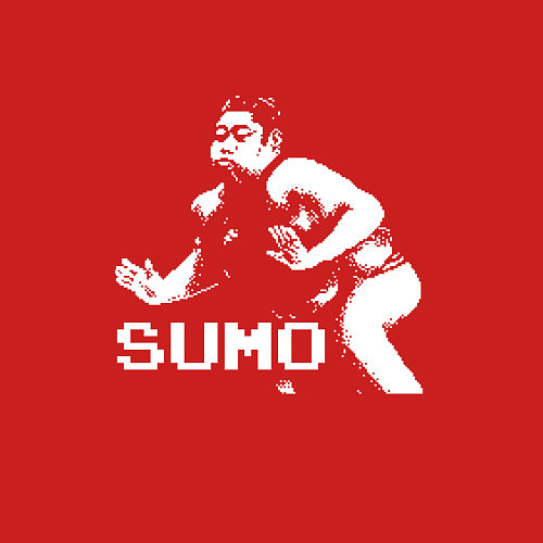 Мужской свитшот Sumo pixel art / Красный – фото 3