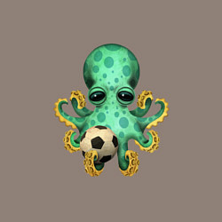 Свитшот хлопковый мужской Футбол - Зелёный Осьминог, цвет: утренний латте — фото 2