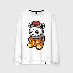 Свитшот хлопковый мужской Космо панда, цвет: белый