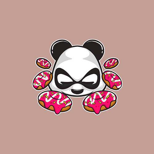 Мужской свитшот Пончики панды / Пыльно-розовый – фото 3