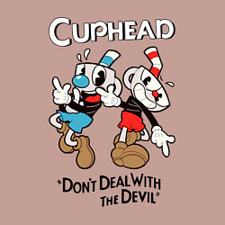 Свитшот хлопковый мужской Cuphead - dont deal with devil, цвет: пыльно-розовый — фото 2