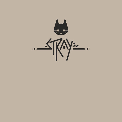 Мужской свитшот Stray ровный логотип, черный / Миндальный – фото 3