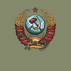 Свитшот хлопковый мужской Серп и молот СССР, цвет: авокадо — фото 2