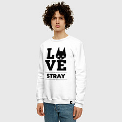 Свитшот хлопковый мужской Stray Love Classic, цвет: белый — фото 2