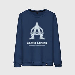 Свитшот хлопковый мужской Альфа легион винтаж лого, цвет: тёмно-синий