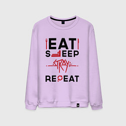 Мужской свитшот Надпись: Eat Sleep Stray Repeat