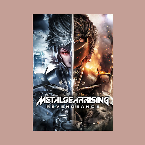 Мужской свитшот Metal Gear Rising - Revengeance / Пыльно-розовый – фото 3