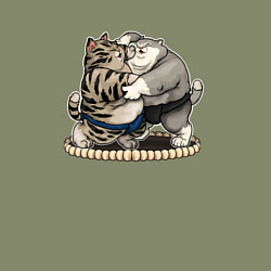 Свитшот хлопковый мужской КОТИКИ СУМОИСТЫ, цвет: авокадо — фото 2