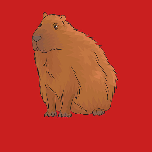 Мужской свитшот Капибара сидит и думает о жизни / Красный – фото 3