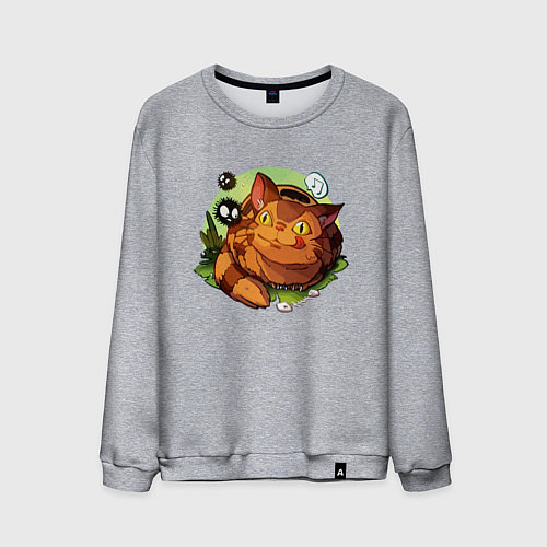 Мужской свитшот Котобус и сусуватари - мой сосед Тоторо / Меланж – фото 1