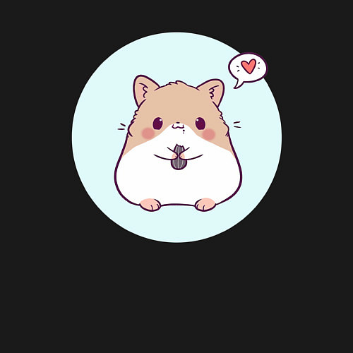 Мужской свитшот Хомячок с семечкoм / Черный – фото 3