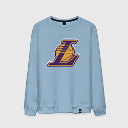 Свитшот хлопковый мужской ЛА Лейкерс объемное лого, цвет: мягкое небо