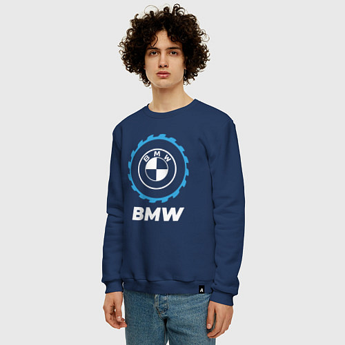 Мужской свитшот BMW в стиле Top Gear / Тёмно-синий – фото 3