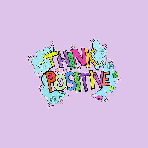 Мужской свитшот Think positive phrase / Лаванда – фото 3