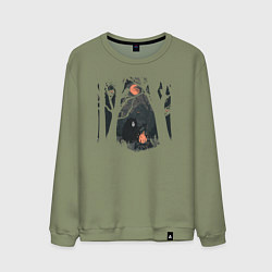 Мужской свитшот Оранжевая луна и песни под гитару