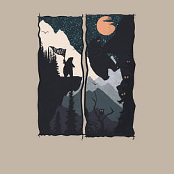 Свитшот хлопковый мужской Оранжевая луна и дикий альпинизм, цвет: миндальный — фото 2