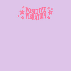 Свитшот хлопковый мужской Positive vibration розовый текст с ромашками, цвет: лаванда — фото 2