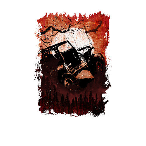 Мужской свитшот Джип и сова / Белый – фото 3