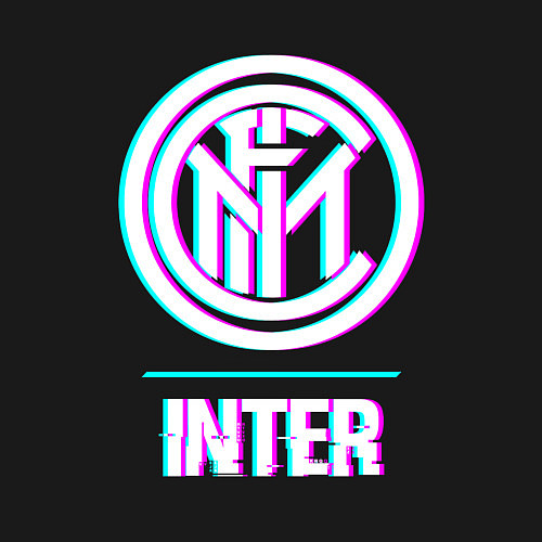 Мужской свитшот Inter FC в стиле glitch / Черный – фото 3