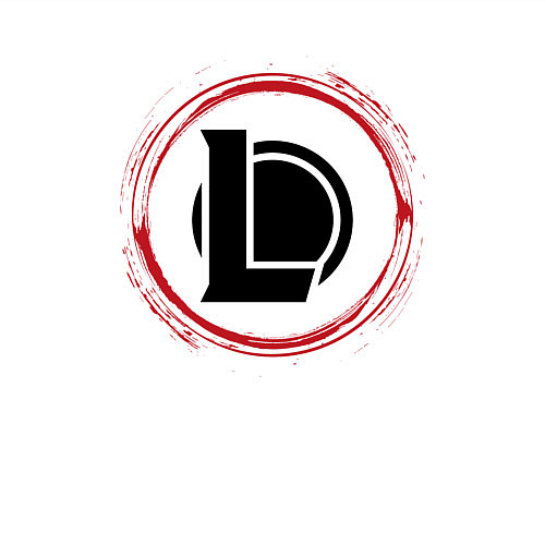 Мужской свитшот Символ League of Legends и красная краска вокруг / Белый – фото 3