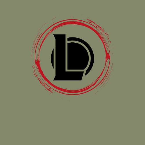 Мужской свитшот Символ League of Legends и красная краска вокруг / Авокадо – фото 3