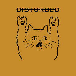 Свитшот хлопковый мужской Disturbed - rock cat, цвет: горчичный — фото 2