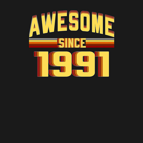 Мужской свитшот Awesome Since 1991 / Черный – фото 3