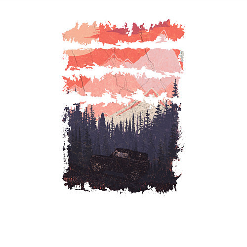 Мужской свитшот Бездорожье и закат / Белый – фото 3