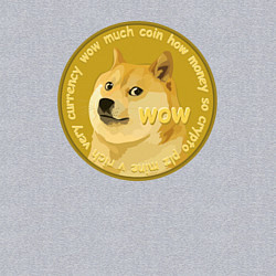 Свитшот хлопковый мужской Иронизирующая монета с Доге, цвет: меланж — фото 2