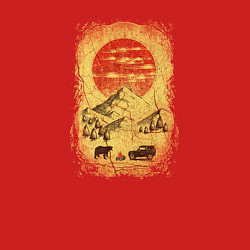 Свитшот хлопковый мужской Бездорожье и медведи, цвет: красный — фото 2