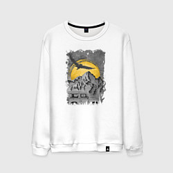 Свитшот хлопковый мужской Бездорожье и сова, цвет: белый