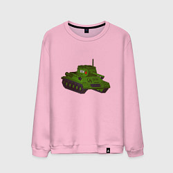 Свитшот хлопковый мужской Самый обычный танк, цвет: светло-розовый