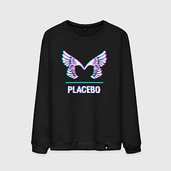 Свитшот хлопковый мужской Placebo glitch rock, цвет: черный