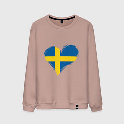 Свитшот хлопковый мужской Сердце - Швеция, цвет: пыльно-розовый
