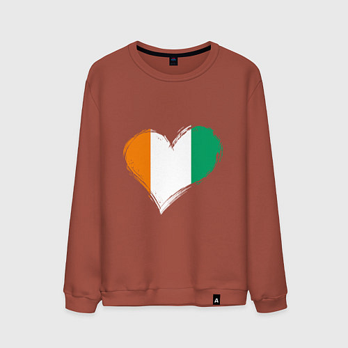Мужской свитшот Сердце - Ирландия / Кирпичный – фото 1