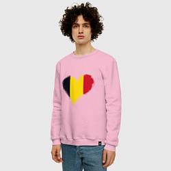 Свитшот хлопковый мужской Сердце - Бельгия, цвет: светло-розовый — фото 2