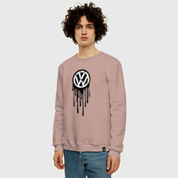 Свитшот хлопковый мужской Volkswagen - art logo, цвет: пыльно-розовый — фото 2