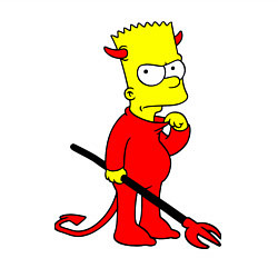 Свитшот хлопковый мужской Bart Simpson - devil, цвет: белый — фото 2