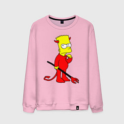 Свитшот хлопковый мужской Bart Simpson - devil, цвет: светло-розовый