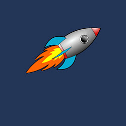 Свитшот хлопковый мужской Ракета летит в небе, цвет: тёмно-синий — фото 2