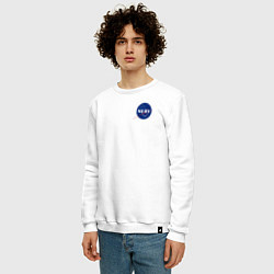 Свитшот хлопковый мужской NASA NERV Evangelion - little logo, цвет: белый — фото 2