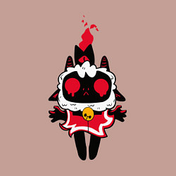 Свитшот хлопковый мужской Воскресшая овечка - Cult of the lamb, цвет: пыльно-розовый — фото 2