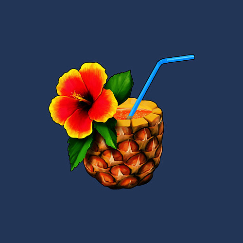 Мужской свитшот Гавайский коктель / Тёмно-синий – фото 3