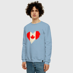 Свитшот хлопковый мужской Сердце - Канада, цвет: мягкое небо — фото 2