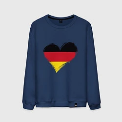 Свитшот хлопковый мужской Сердце - Германия, цвет: тёмно-синий
