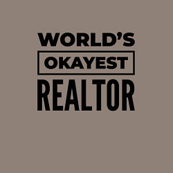 Свитшот хлопковый мужской The worlds okayest realtor, цвет: утренний латте — фото 2